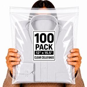 POLY MAILERS CLEAR (100 PACK) 12x15.5 SELF SEAL SHIPPING BAGS MAILING BAGS NEW